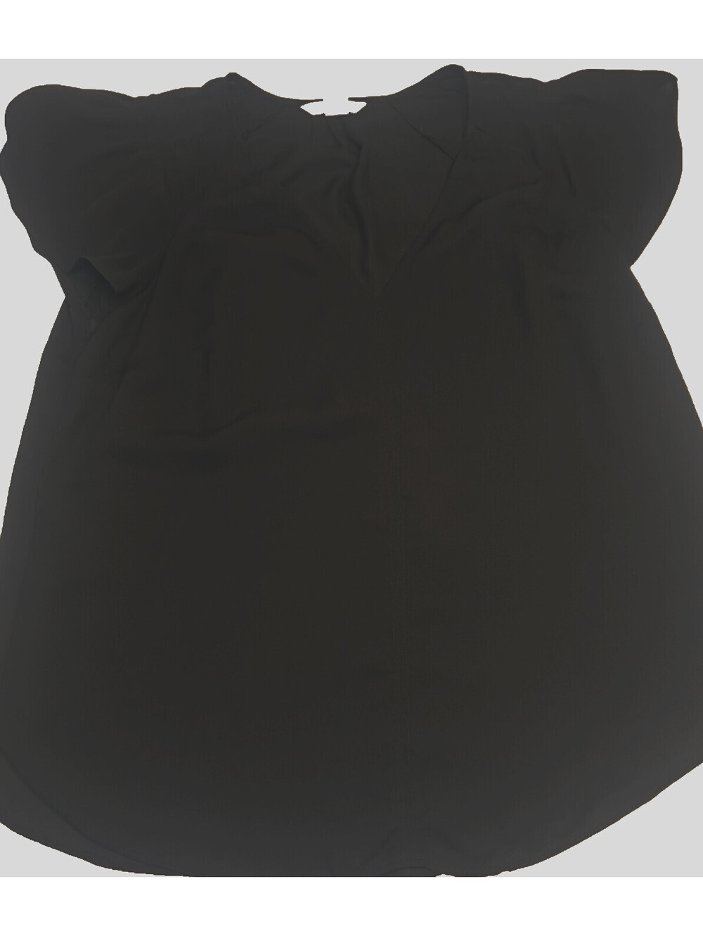 H&M Layered Chiffon Black V-Neck Top Womens Size 10 Effortless Office to weekend